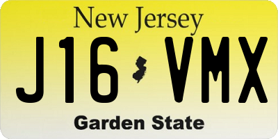 NJ license plate J16VMX