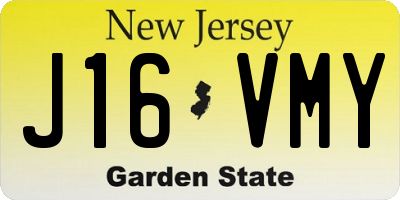 NJ license plate J16VMY