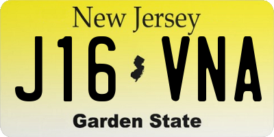 NJ license plate J16VNA