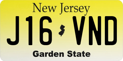 NJ license plate J16VND