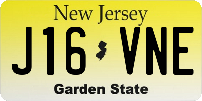 NJ license plate J16VNE