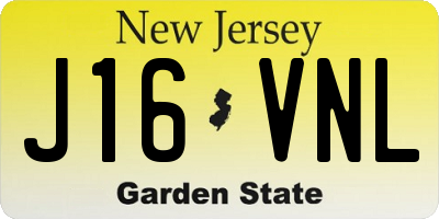NJ license plate J16VNL