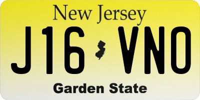 NJ license plate J16VNO