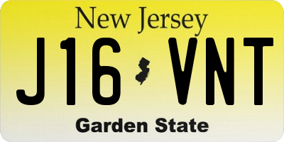NJ license plate J16VNT