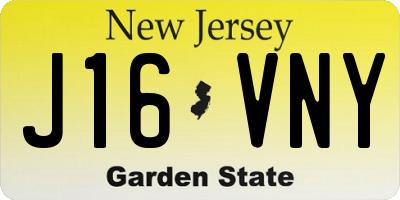 NJ license plate J16VNY