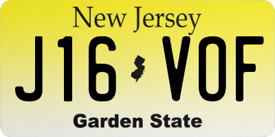 NJ license plate J16VOF
