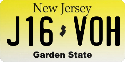 NJ license plate J16VOH