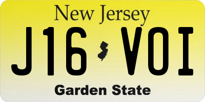 NJ license plate J16VOI