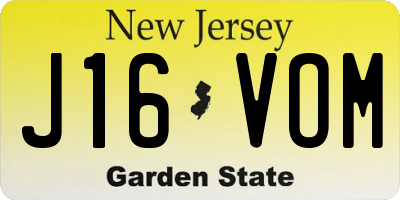 NJ license plate J16VOM