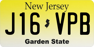NJ license plate J16VPB
