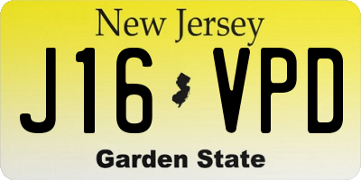 NJ license plate J16VPD