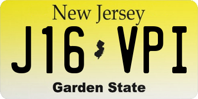 NJ license plate J16VPI