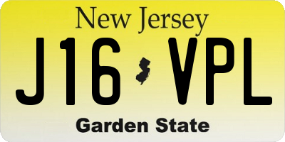NJ license plate J16VPL