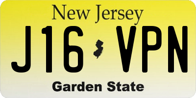 NJ license plate J16VPN