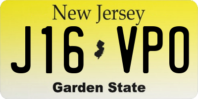 NJ license plate J16VPO