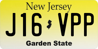 NJ license plate J16VPP