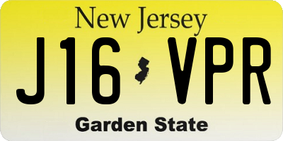 NJ license plate J16VPR
