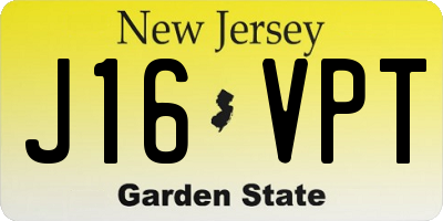 NJ license plate J16VPT