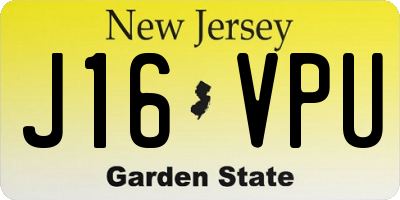 NJ license plate J16VPU