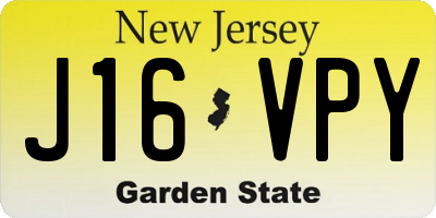 NJ license plate J16VPY