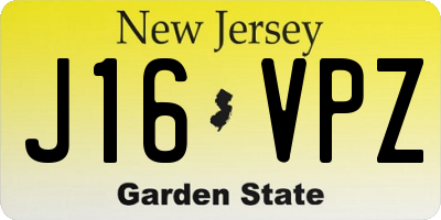 NJ license plate J16VPZ