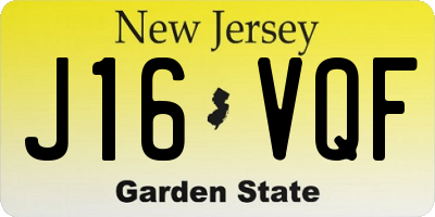 NJ license plate J16VQF