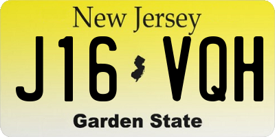 NJ license plate J16VQH
