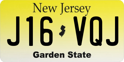 NJ license plate J16VQJ
