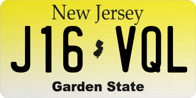 NJ license plate J16VQL