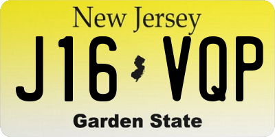 NJ license plate J16VQP