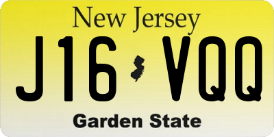 NJ license plate J16VQQ