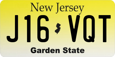NJ license plate J16VQT