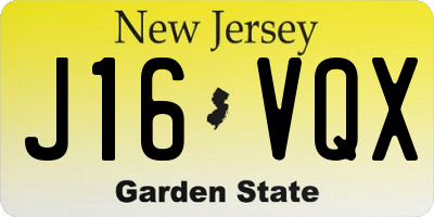 NJ license plate J16VQX