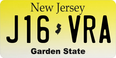 NJ license plate J16VRA