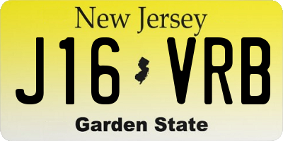NJ license plate J16VRB