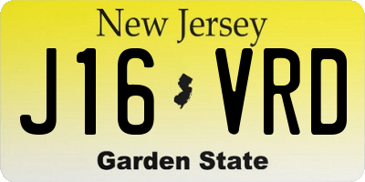 NJ license plate J16VRD
