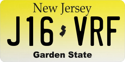 NJ license plate J16VRF