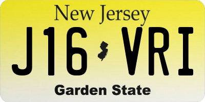 NJ license plate J16VRI
