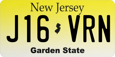 NJ license plate J16VRN