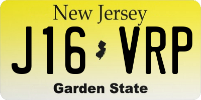 NJ license plate J16VRP