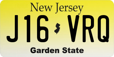 NJ license plate J16VRQ