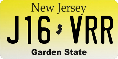 NJ license plate J16VRR