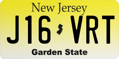NJ license plate J16VRT