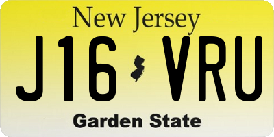 NJ license plate J16VRU