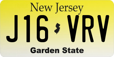 NJ license plate J16VRV