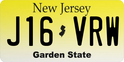 NJ license plate J16VRW