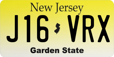 NJ license plate J16VRX