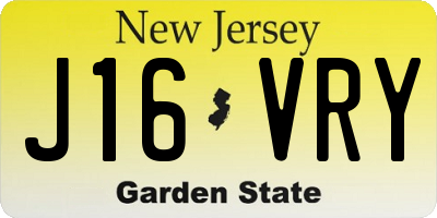 NJ license plate J16VRY