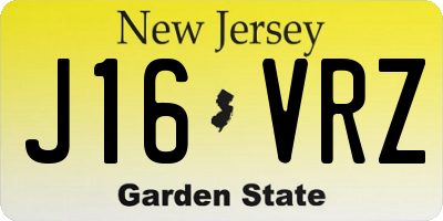 NJ license plate J16VRZ