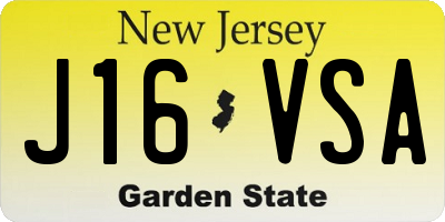 NJ license plate J16VSA